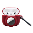 2 in 1 Shockproof Full Coverage Silicone Protective Case For AirPods 3 / AirTag(Wine Red)
