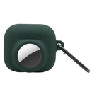 2 in 1 Shockproof Full Coverage Silicone Protective Case For AirPods 3 / AirTag(Dark Green)