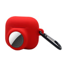 2 in 1 Shockproof Full Coverage Silicone Protective Case For AirPods 3 / AirTag(Red)