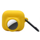 2 in 1 Shockproof Full Coverage Silicone Protective Case For AirPods 3 / AirTag(Yellow)