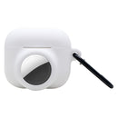 2 in 1 Shockproof Full Coverage Silicone Protective Case For AirPods 3 / AirTag(White)