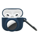 2 in 1 Shockproof Full Coverage Silicone Protective Case For AirPods 3 / AirTag(Dark Blue)