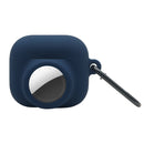 2 in 1 Shockproof Full Coverage Silicone Protective Case For AirPods 3 / AirTag(Dark Blue)