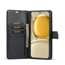 For Huawei P50 Pro DG.MING Crazy Horse Texture Flip Detachable Magnetic Leather Case with Holder & Card Slots & Wallet(Black)