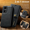 For Huawei P50 Pro DG.MING Crazy Horse Texture Flip Detachable Magnetic Leather Case with Holder & Card Slots & Wallet(Black)