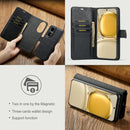 For Huawei P50 Pro DG.MING Crazy Horse Texture Flip Detachable Magnetic Leather Case with Holder & Card Slots & Wallet(Black)