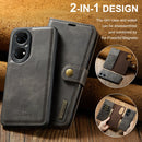 For Huawei P50 Pro DG.MING Crazy Horse Texture Flip Detachable Magnetic Leather Case with Holder & Card Slots & Wallet(Grey)