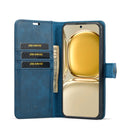 For Huawei P50 Pro DG.MING Crazy Horse Texture Flip Detachable Magnetic Leather Case with Holder & Card Slots & Wallet(Blue)