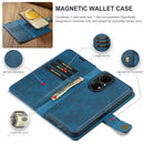 For Huawei P50 Pro DG.MING Crazy Horse Texture Flip Detachable Magnetic Leather Case with Holder & Card Slots & Wallet(Blue)