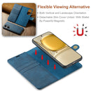 For Huawei P50 Pro DG.MING Crazy Horse Texture Flip Detachable Magnetic Leather Case with Holder & Card Slots & Wallet(Blue)