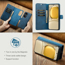 For Huawei P50 Pro DG.MING Crazy Horse Texture Flip Detachable Magnetic Leather Case with Holder & Card Slots & Wallet(Blue)