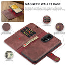 For Huawei P50 Pro DG.MING Crazy Horse Texture Flip Detachable Magnetic Leather Case with Holder & Card Slots & Wallet(Red)