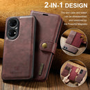 For Huawei P50 Pro DG.MING Crazy Horse Texture Flip Detachable Magnetic Leather Case with Holder & Card Slots & Wallet(Red)