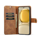 For Huawei P50 Pro DG.MING Crazy Horse Texture Flip Detachable Magnetic Leather Case with Holder & Card Slots & Wallet(Brown)