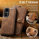 For Huawei P50 Pro DG.MING Crazy Horse Texture Flip Detachable Magnetic Leather Case with Holder & Card Slots & Wallet(Brown)