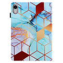 Silk Texture Horizontal Flip Tablet Leather Case with Holder & Card Slot & Sleep / Wake-up Function For iPad mini 6(Gold-plated Blue Stitching Marble)