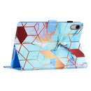 Silk Texture Horizontal Flip Tablet Leather Case with Holder & Card Slot & Sleep / Wake-up Function For iPad mini 6(Gold-plated Blue Stitching Marble)