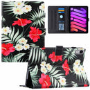 Silk Texture Horizontal Flip Tablet Leather Case with Holder & Card Slot & Sleep / Wake-up Function For iPad mini 6(Black Flower)