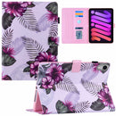 Silk Texture Horizontal Flip Tablet Leather Case with Holder & Card Slot & Sleep / Wake-up Function For iPad mini 6(Purple Flower)