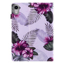 Silk Texture Horizontal Flip Tablet Leather Case with Holder & Card Slot & Sleep / Wake-up Function For iPad mini 6(Purple Flower)