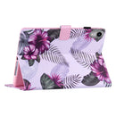 Silk Texture Horizontal Flip Tablet Leather Case with Holder & Card Slot & Sleep / Wake-up Function For iPad mini 6(Purple Flower)