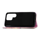 For Samsung Galaxy S22 Ultra 5G Colored Drawing Pattern Plain Weave Leather Phone Case with Holder & Card Slot & Wallet & Lanyard(Baby Panda)