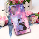 For Samsung Galaxy S22 Ultra 5G Colored Drawing Pattern Plain Weave Leather Phone Case with Holder & Card Slot & Wallet & Lanyard(Baby Panda)