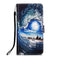 For Samsung Galaxy S22 Ultra 5G Colored Drawing Pattern Plain Weave Leather Phone Case with Holder & Card Slot & Wallet & Lanyard(Ocean Waves and Sun)
