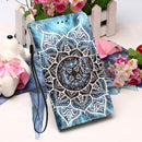 For Samsung Galaxy S22 Ultra 5G Colored Drawing Pattern Plain Weave Leather Phone Case with Holder & Card Slot & Wallet & Lanyard(Undersea Mandala)