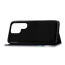 For Samsung Galaxy S22 Ultra 5G Colored Drawing Pattern Plain Weave Leather Phone Case with Holder & Card Slot & Wallet & Lanyard(Rose)