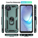 For Motorola Moto G50 5G Shockproof TPU + PC Protective Phone Case with 360 Degree Rotating Holder(Green)