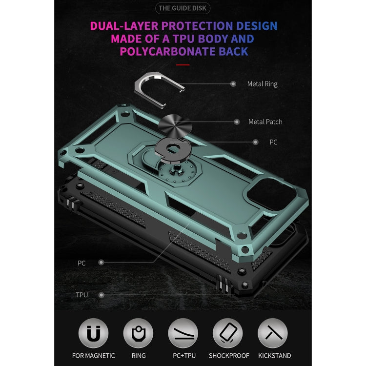 For Motorola Moto G50 5G Shockproof TPU + PC Protective Phone Case with 360 Degree Rotating Holder(Green)