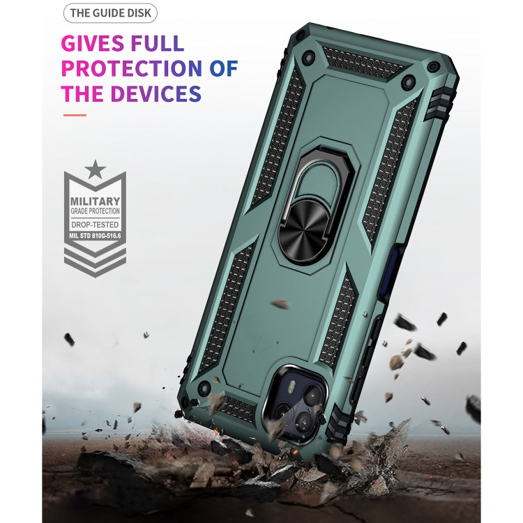 For Motorola Moto G50 5G Shockproof TPU + PC Protective Phone Case with 360 Degree Rotating Holder(Green)