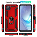 For Motorola Moto G50 5G Shockproof TPU + PC Protective Phone Case with 360 Degree Rotating Holder(Red)
