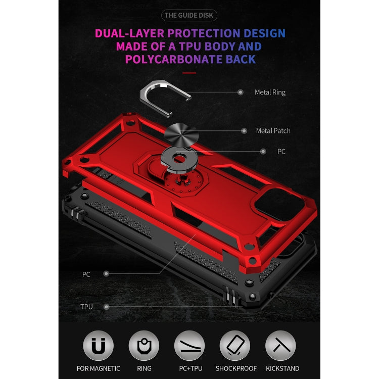 For Motorola Moto G50 5G Shockproof TPU + PC Protective Phone Case with 360 Degree Rotating Holder(Red)