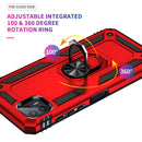 For Motorola Moto G50 5G Shockproof TPU + PC Protective Phone Case with 360 Degree Rotating Holder(Red)