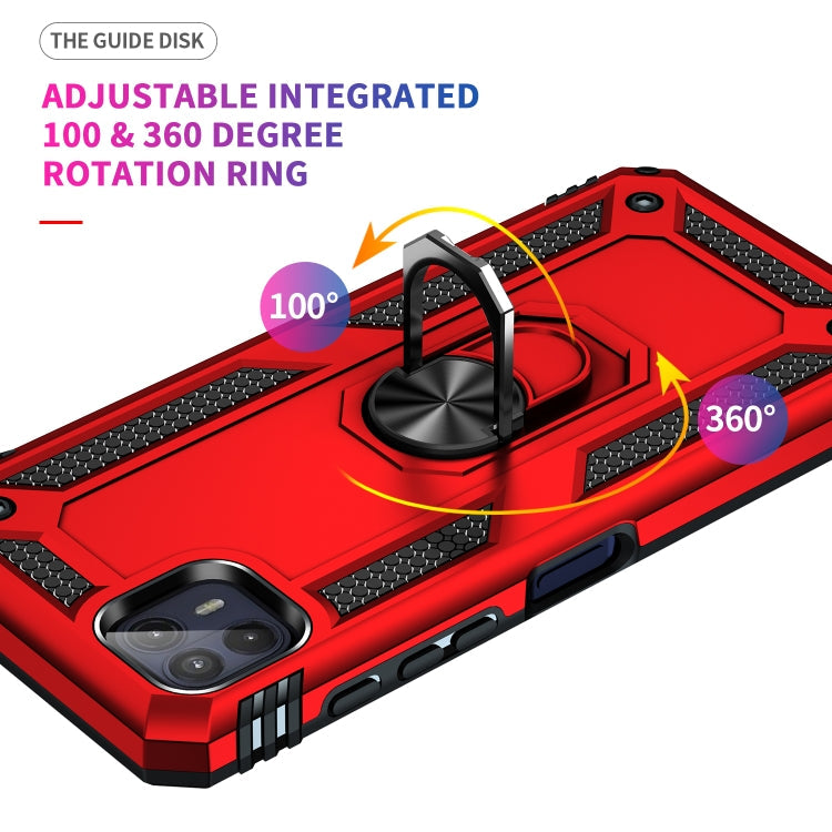 For Motorola Moto G50 5G Shockproof TPU + PC Protective Phone Case with 360 Degree Rotating Holder(Red)