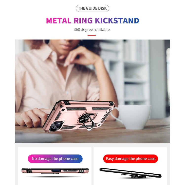 For Motorola Moto G50 5G Shockproof TPU + PC Protective Phone Case with 360 Degree Rotating Holder(Rose Gold)