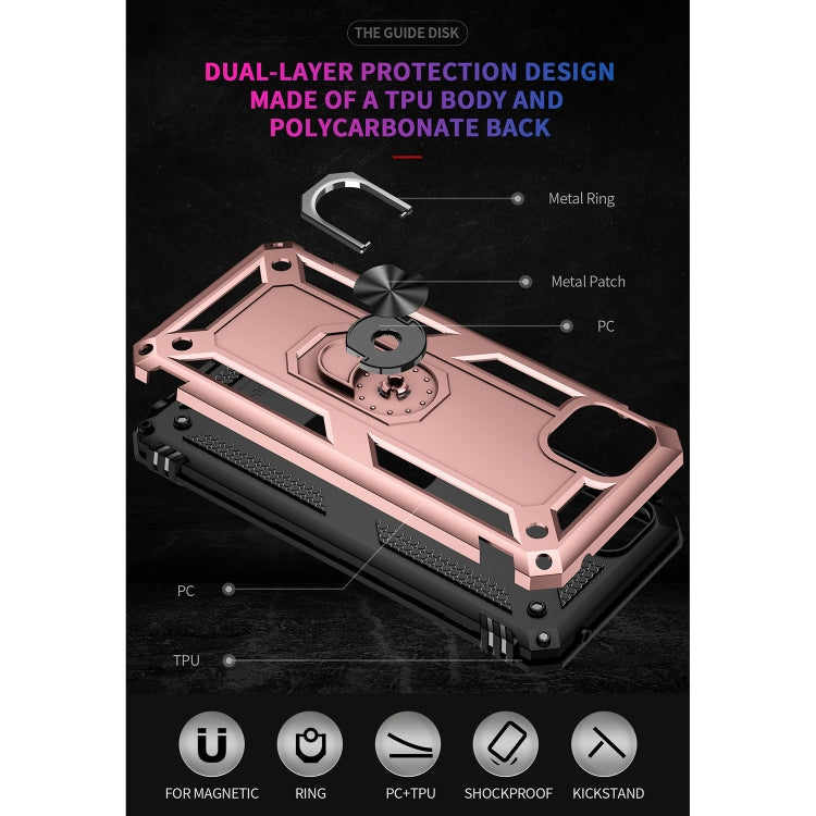 For Motorola Moto G50 5G Shockproof TPU + PC Protective Phone Case with 360 Degree Rotating Holder(Rose Gold)