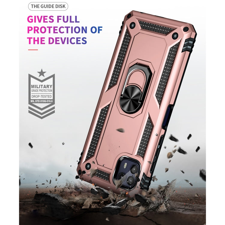 For Motorola Moto G50 5G Shockproof TPU + PC Protective Phone Case with 360 Degree Rotating Holder(Rose Gold)