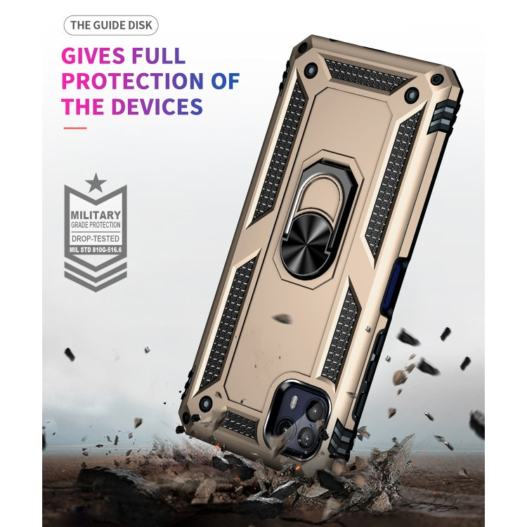 For Motorola Moto G50 5G Shockproof TPU + PC Protective Phone Case with 360 Degree Rotating Holder(Gold)