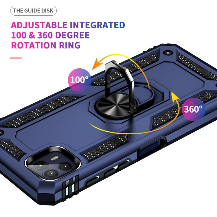 For Motorola Moto G50 5G Shockproof TPU + PC Protective Phone Case with 360 Degree Rotating Holder(Blue)