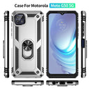 For Motorola Moto G50 5G Shockproof TPU + PC Protective Phone Case with 360 Degree Rotating Holder(Silver)