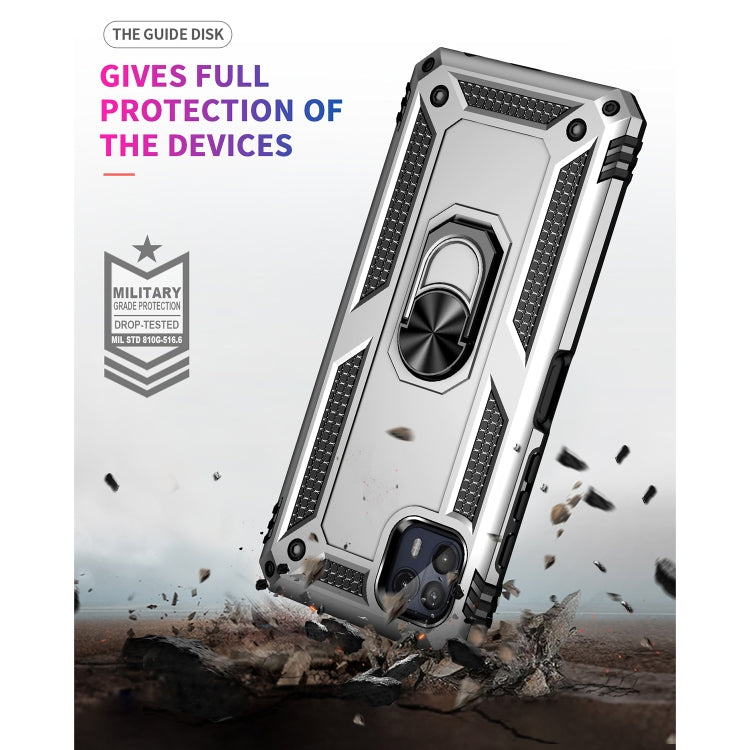 For Motorola Moto G50 5G Shockproof TPU + PC Protective Phone Case with 360 Degree Rotating Holder(Silver)
