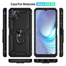 For Motorola Moto G50 5G Shockproof TPU + PC Protective Phone Case with 360 Degree Rotating Holder(Black)