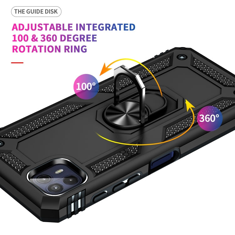 For Motorola Moto G50 5G Shockproof TPU + PC Protective Phone Case with 360 Degree Rotating Holder(Black)