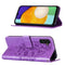 For Samsung Galaxy A13 5G Embossed Butterfly Leather Phone Case with Holder & Card Slot & Wallet & Lanyard(Purple)