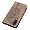 For Samsung Galaxy A13 5G Embossed Butterfly Leather Phone Case with Holder & Card Slot & Wallet & Lanyard(Grey)