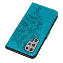 For Samsung Galaxy S22 Ultra 5G Embossed Butterfly Leather Phone Case with Holder & Card Slot & Wallet & Lanyard(Blue)