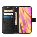 For Samsung Galaxy S22 Ultra 5G Embossed Butterfly Leather Phone Case with Holder & Card Slot & Wallet & Lanyard(Black)
